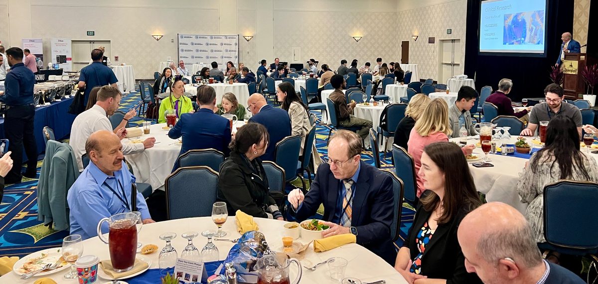 Attendees at a lunch session at a CSA meeting